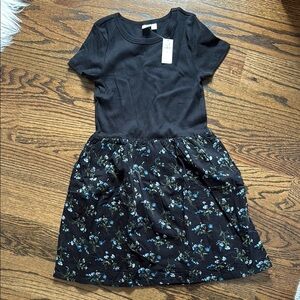 Girls Gap Black Fit and Flare Tee Dress